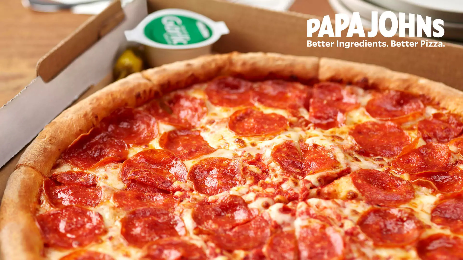Freshly baked pepperoni pizza from Papa Johns served at Billing Aquadrome