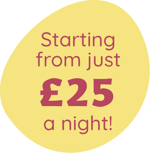 Special offer badge showing stays starting from just £25 a night at Billing Aquadrome, Meadow Bay Villages.