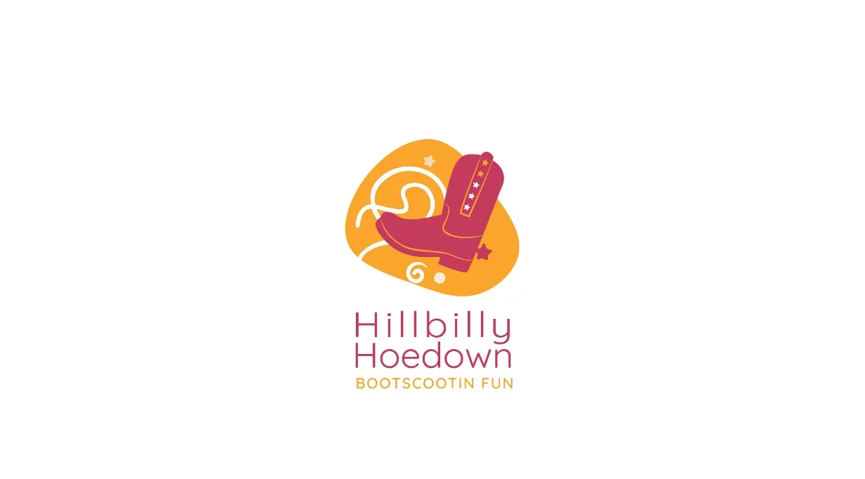 Hillbilly Hoedown Bootscootin Fun event logo at Billing Aquadrome.