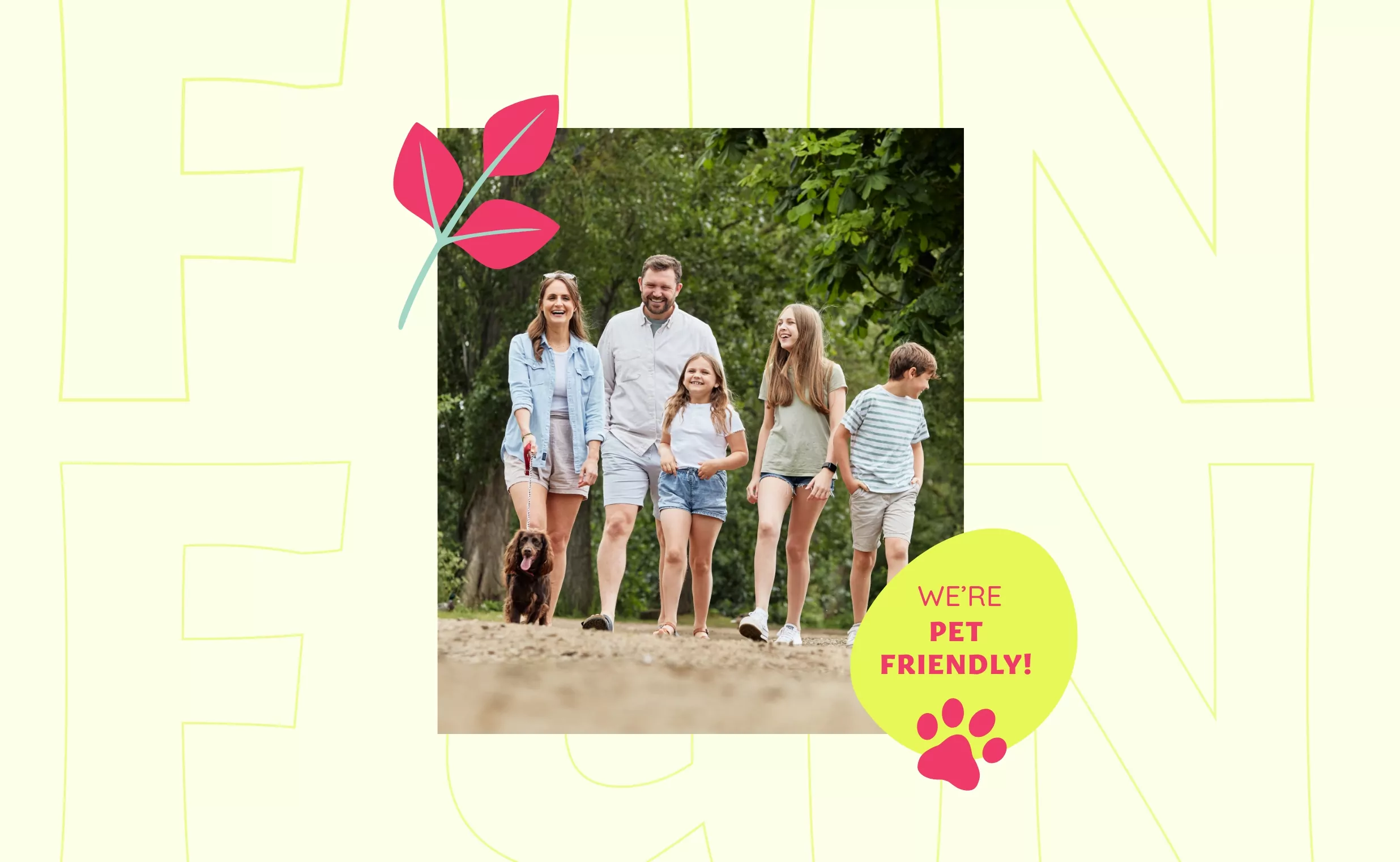 woodland walk with family and dogs