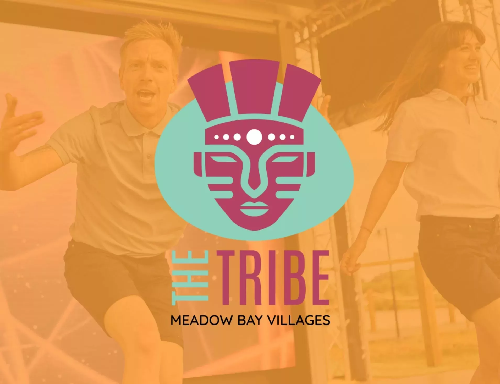 Hosts leading high-energy entertainment during The Tribe event at Meadow Bay Villages’ Billing Aquadrome, featuring team games and interactive fun