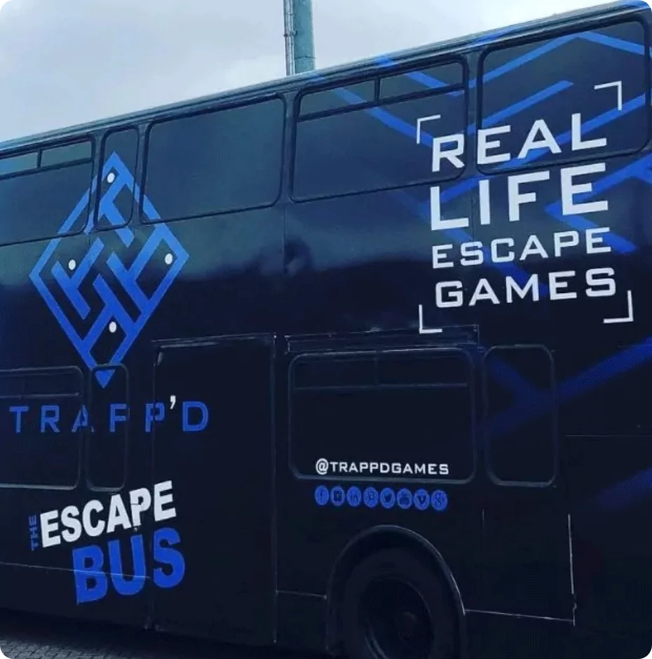 The Trapp’d escape bus offering real-life escape room games at Billing Aquadrome.