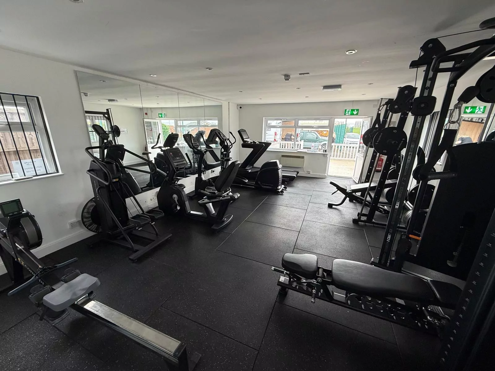 Modern indoor gym and fitness center equipment at Golden Leas