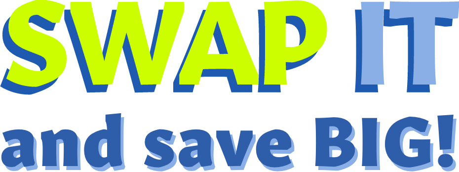 Swap it and save big holiday home promotion graphic at Hayling Island.