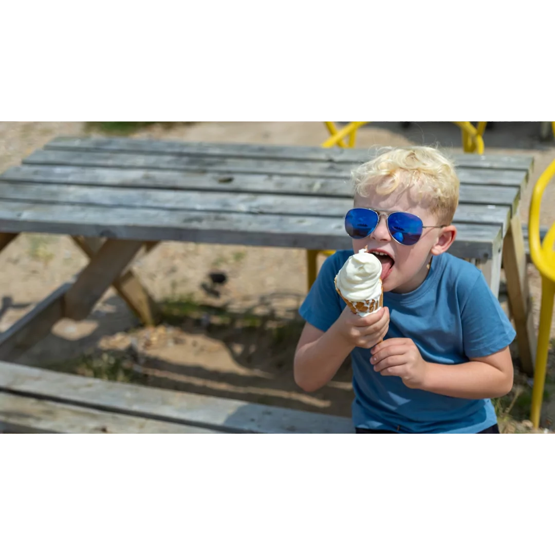 Child Enjoying Ice Cream at Hayling Island