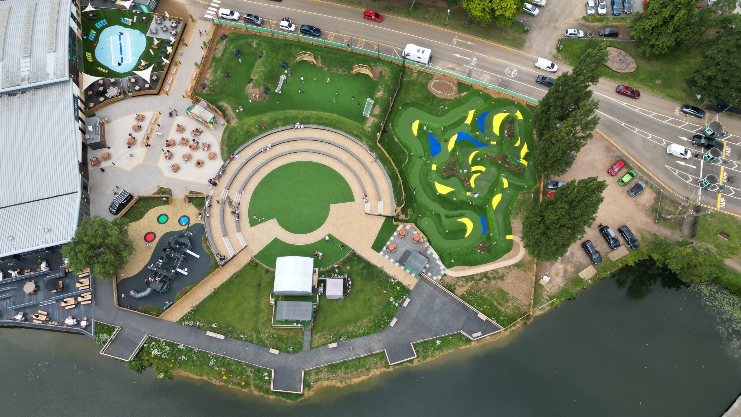 From Above View of Billing Aquadrome Holiday Park in Northamptonshire