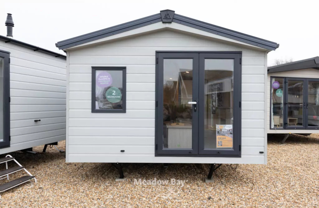 Exterior view of a modern two-bedroom Delta holiday home at Meadow Bay Villages