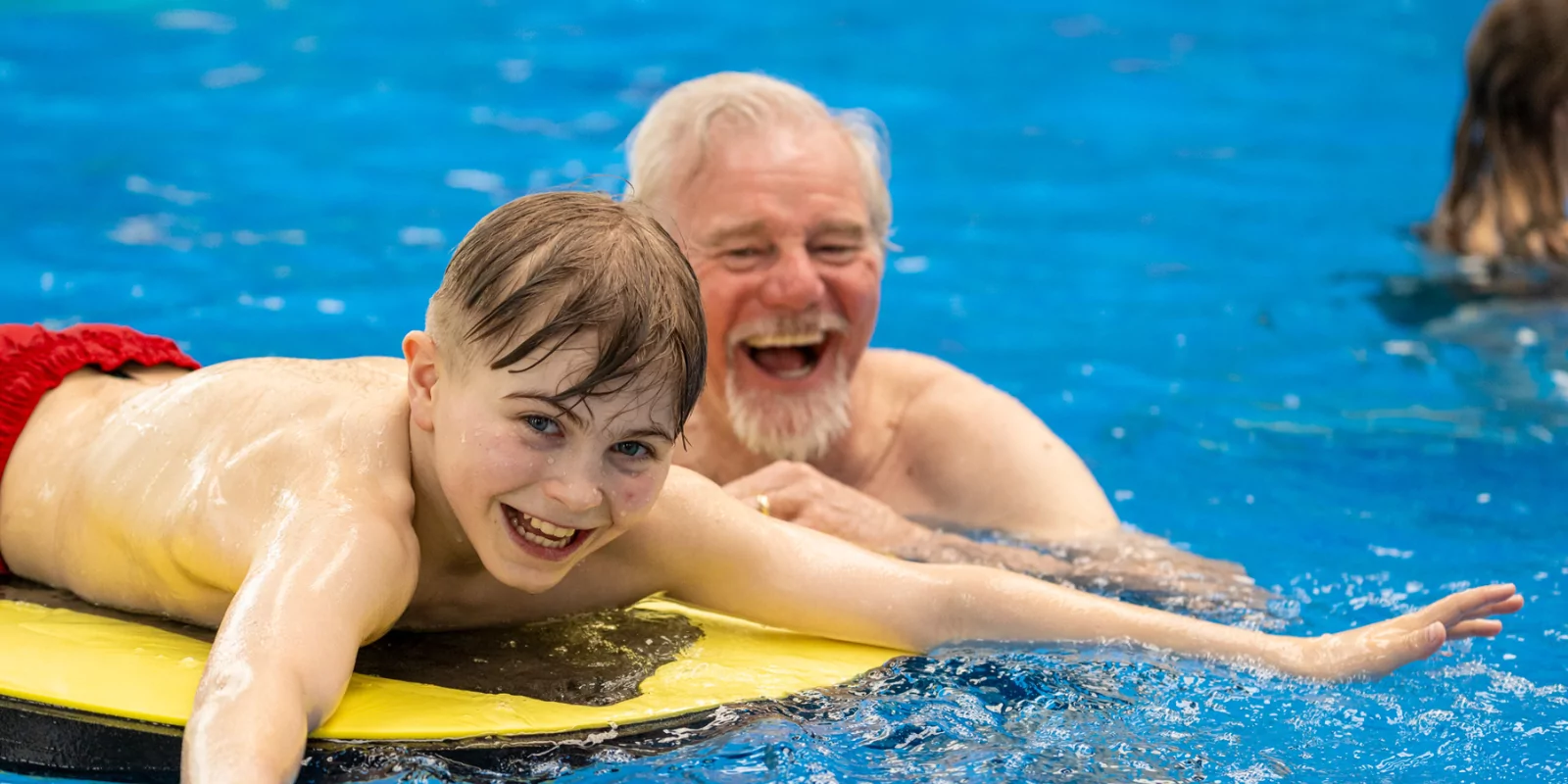 Holiday home ownership family in the pool
