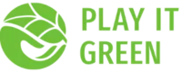Play It Green logo featuring a stylized leaf swirl next to bold green text.